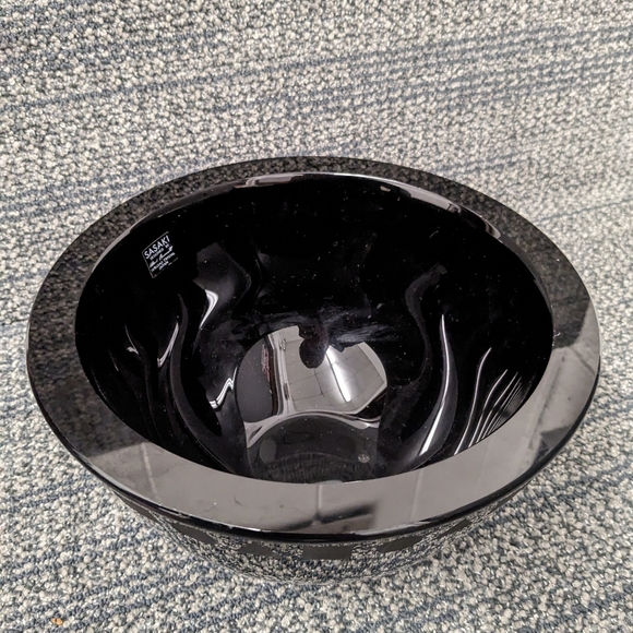 Sasaki Black Amethyst Crystal Geometric Bowl Ward Bennet - Picture 2 of 7